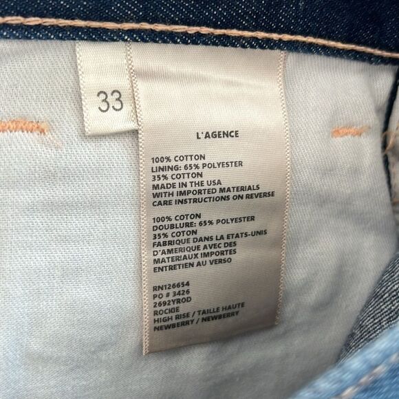L’Agence Rockie High Rise Cigarette Jeans in Newberry, NWT, Size 33 - Picture 11 of 12